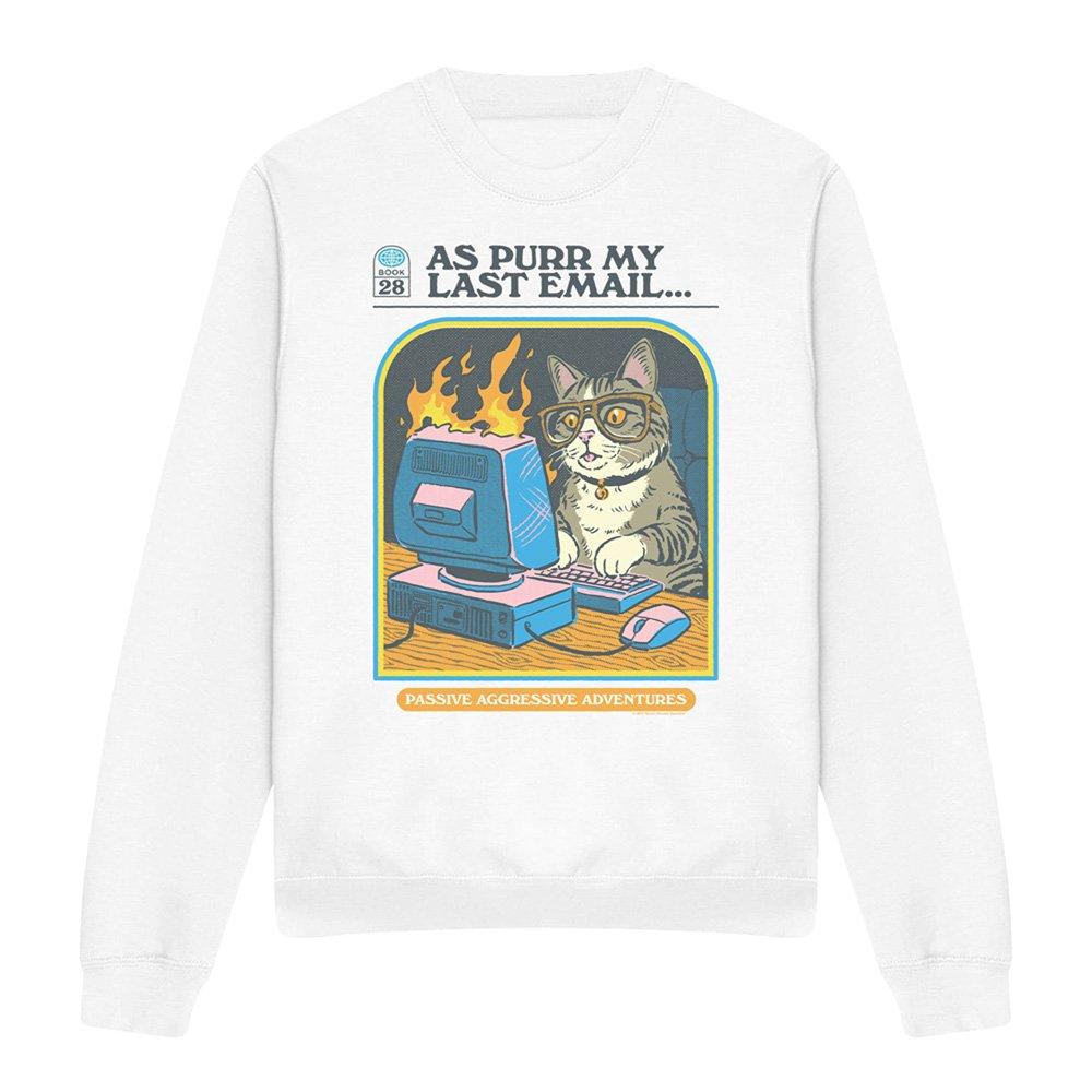 White - Steven Rhodes - Steven Rhodes As Purr My Last Email Sweatshirt Wh - 4