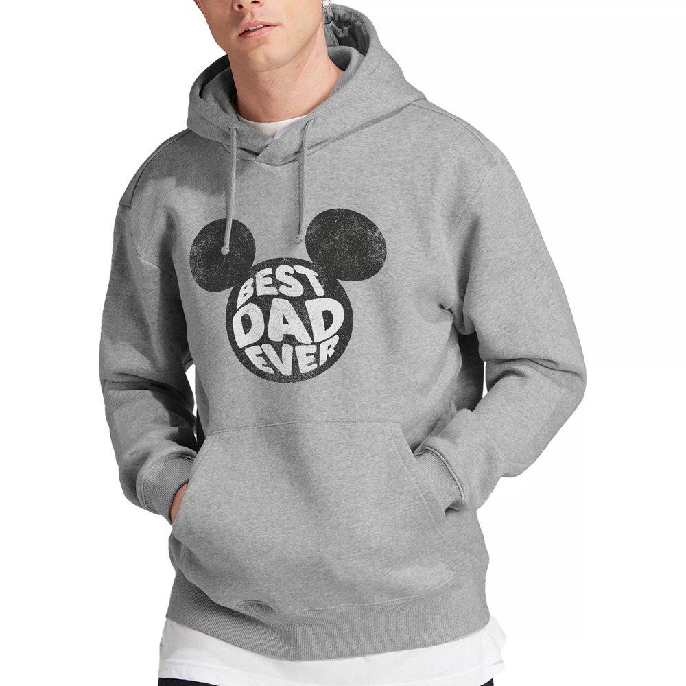 Mickey Mouse Men's Best Dad Ever Hoodie Light Grey - S