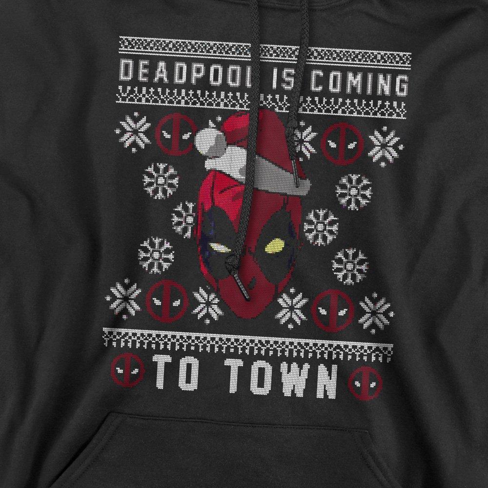 Black - Deadpool - Deadpool Coming To Town Christmas Jumper Hoodie Bl - 2