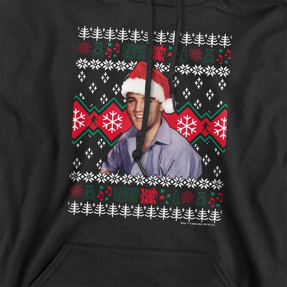 Black - Elvis Presley - Elvis Ugly Christmas Sweater Hoodie Black - 2