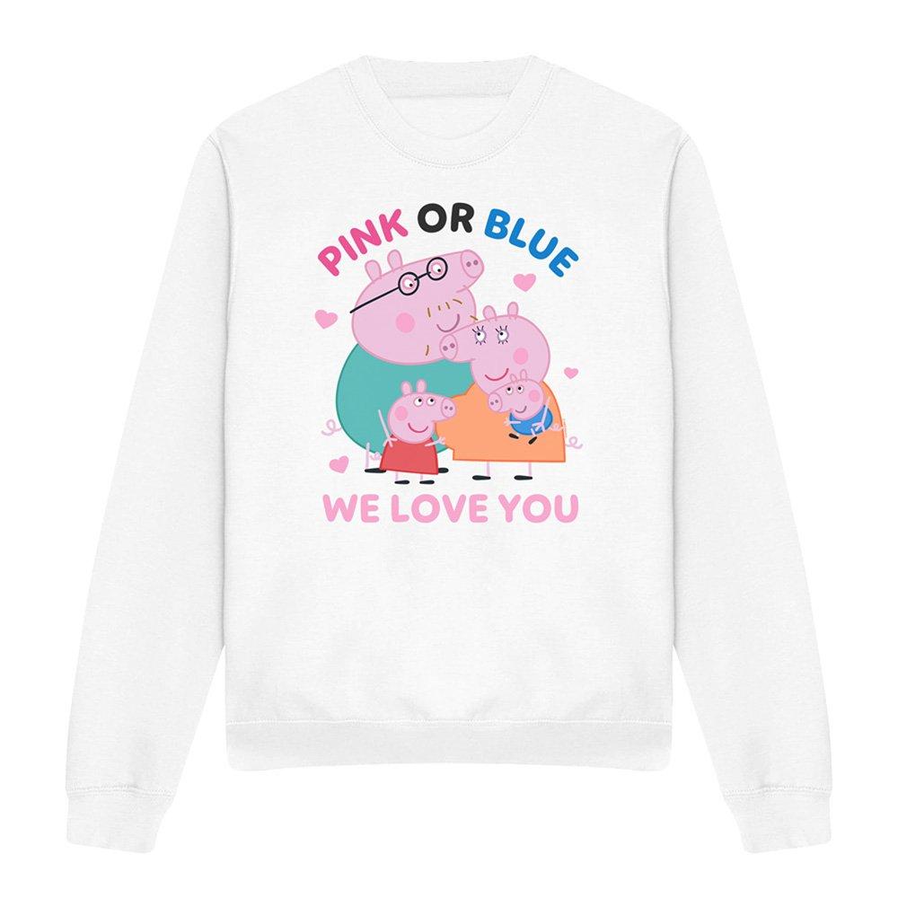 White - Hasbro - Peppa Pig Family Pink Or Blue We Love You Sweatshi - 4