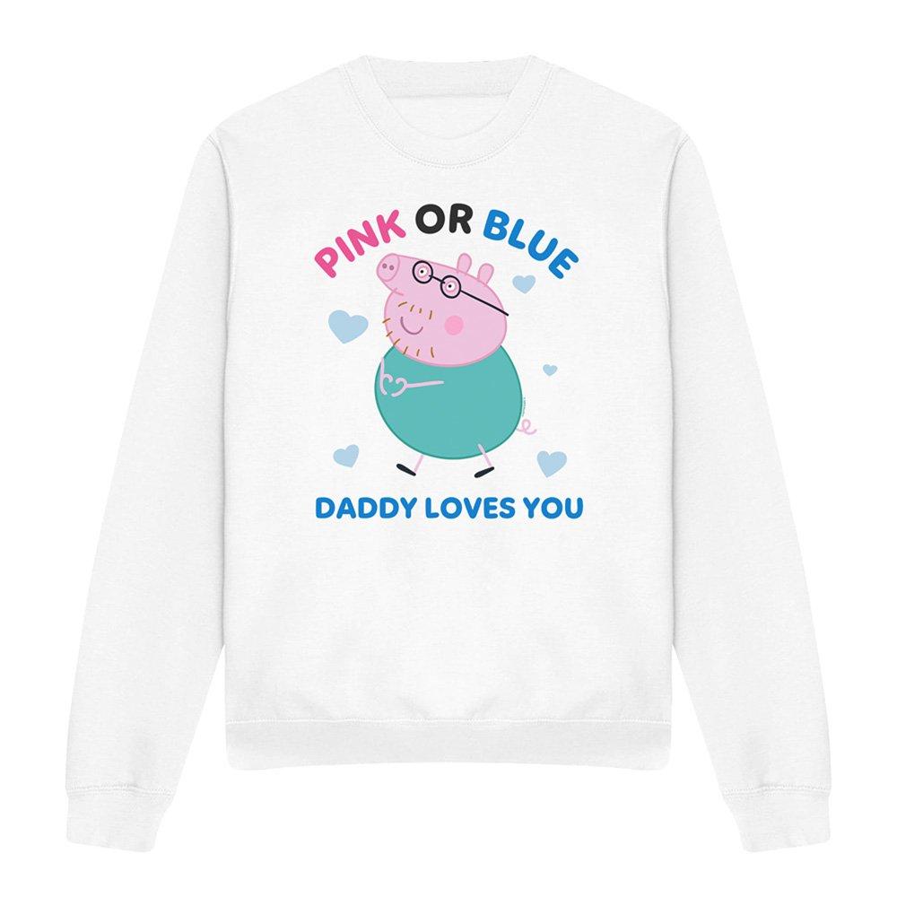 White - Hasbro - Peppa Pig Pink Or Blue Daddy Pig Loves You Sweatsh - 4