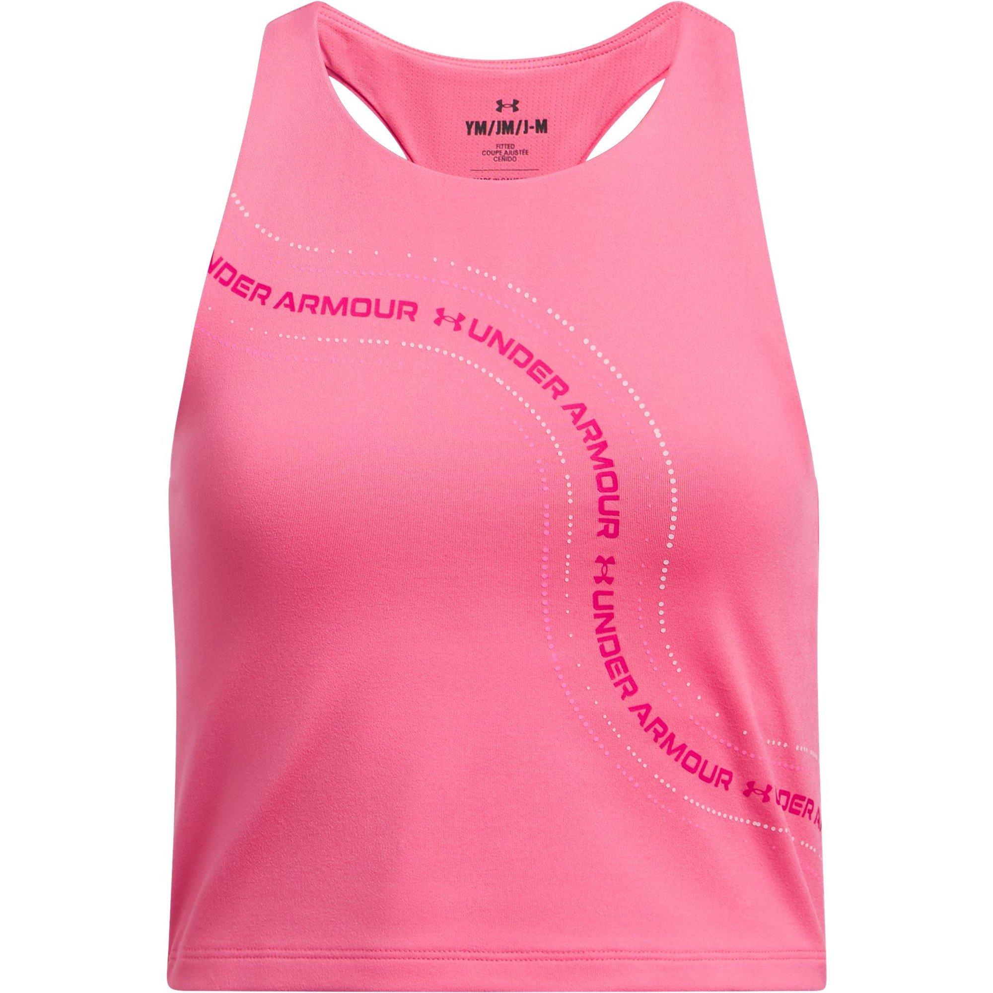 Under Armour Girls Kids' Motion Performance Gym Vest - Pink - 13 (XL)
