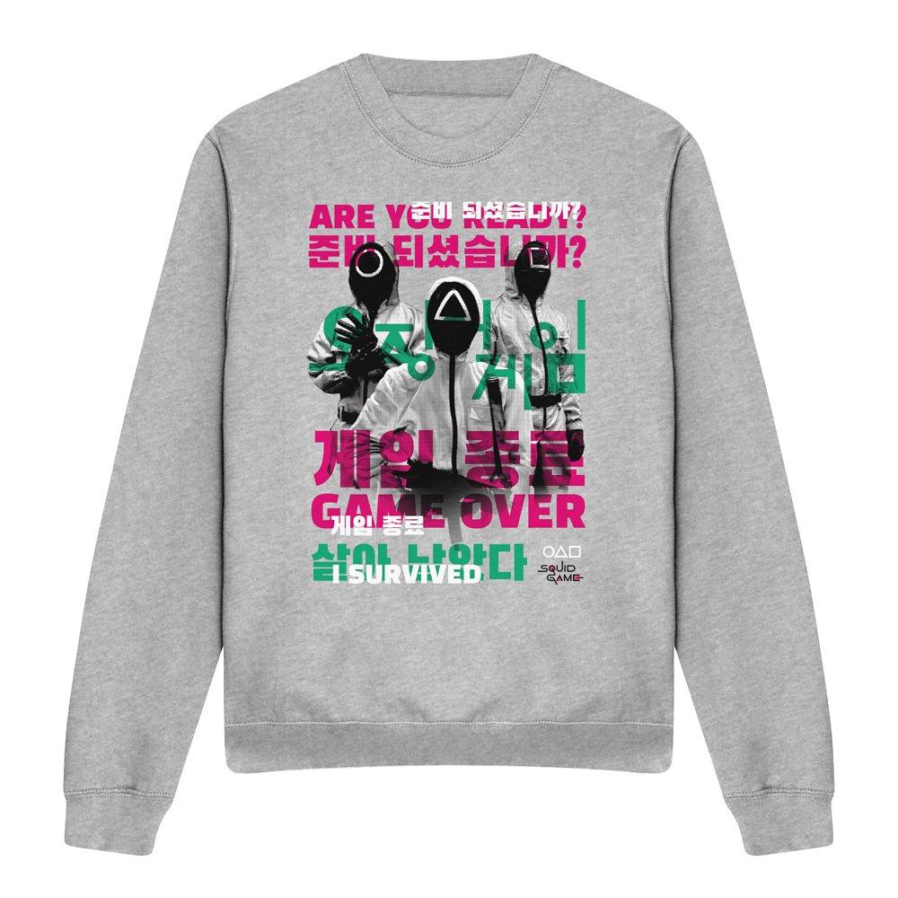 Light Grey - Squid Game - SQUID GAME GAME OVER GUARDS OVERLAY Sweatshirt At - 4
