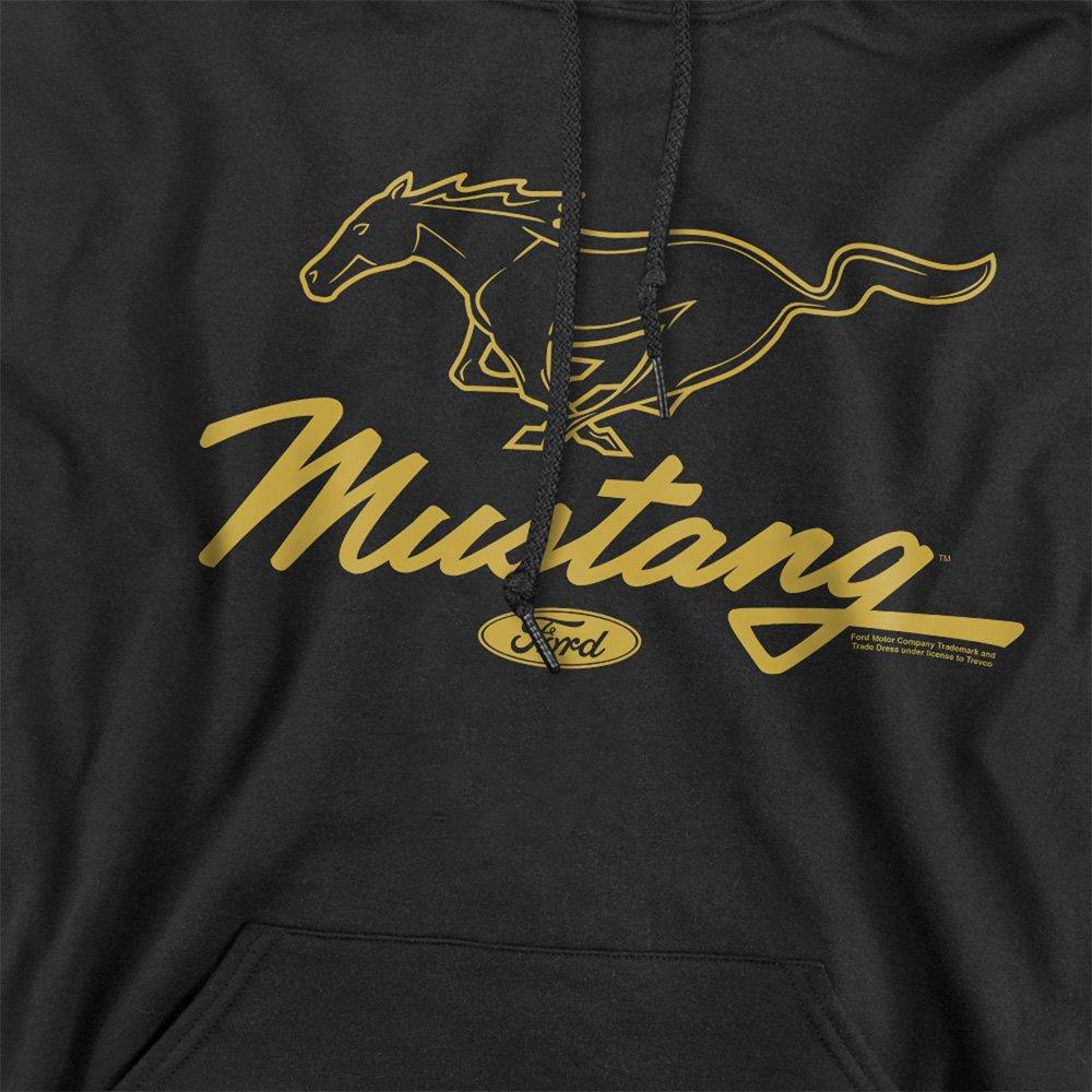 Black - Ford - Ford Mustang Pony Script Hoodie Black - 2