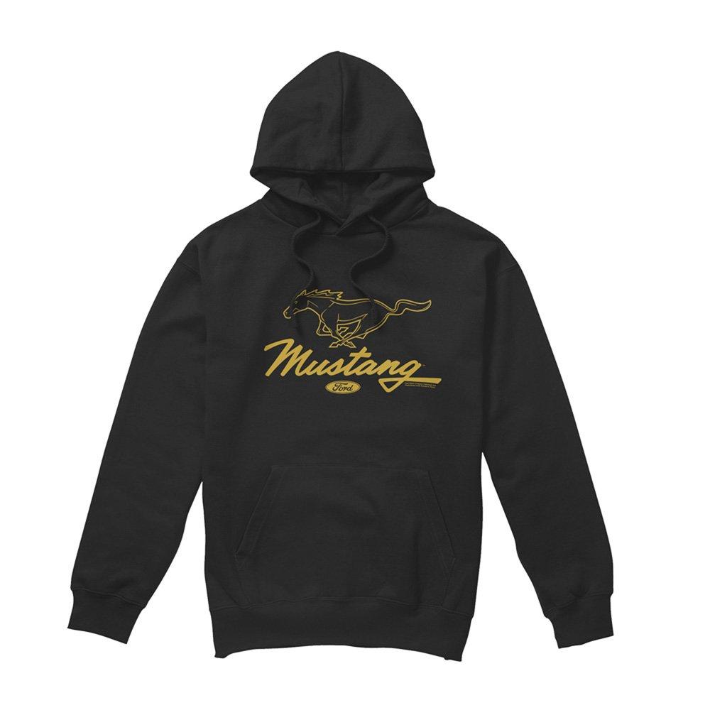 Black - Ford - Ford Mustang Pony Script Hoodie Black - 4