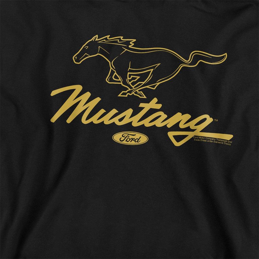 Black - Ford - Ford Mustang Pony Script Youth Pull-Over Hoodie B - 2