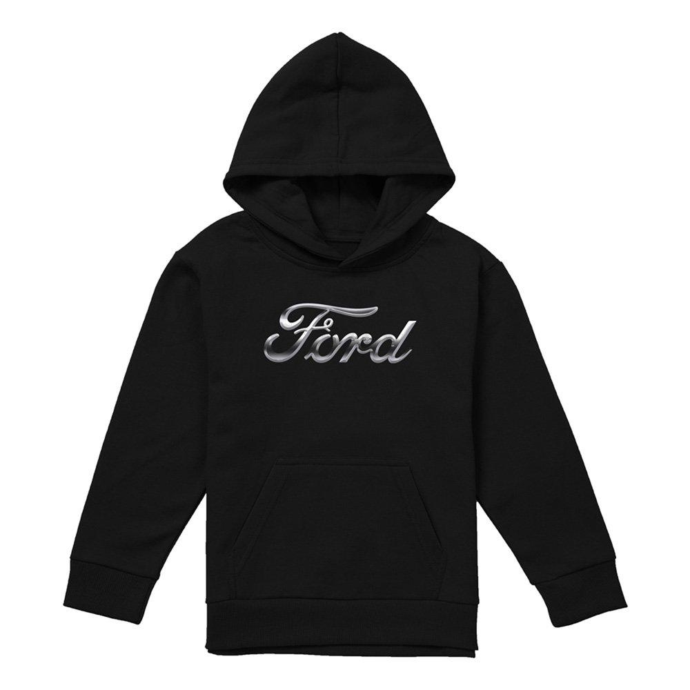 Black - Ford - Ford Chrome Ford Logo Youth Pull-Over Hoodie Blac - 1