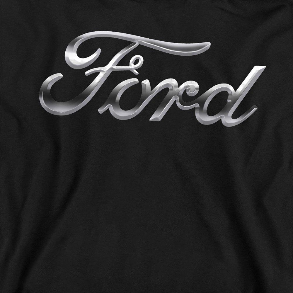 Black - Ford - Ford Chrome Ford Logo Youth Pull-Over Hoodie Blac - 2