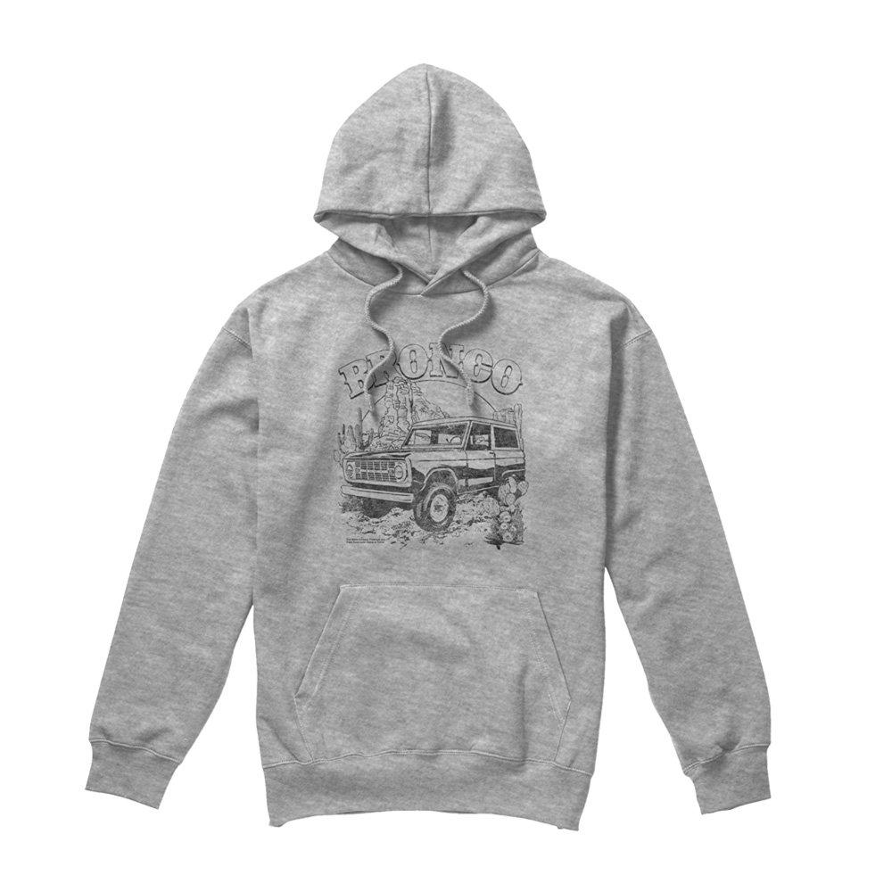 Light Grey - Ford - Ford Bronco Desert Black Mono Hoodie Athletic Hea - 4