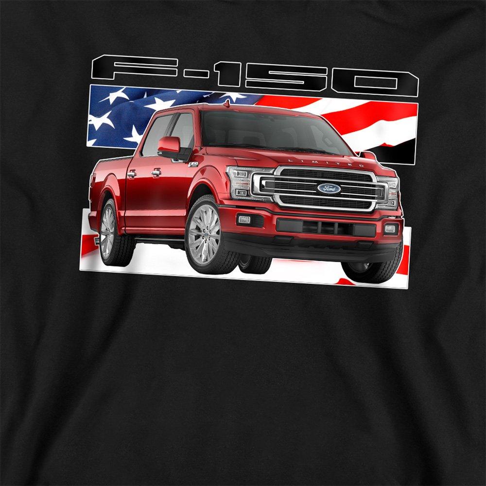 Black - Ford - Ford Trucks F 150 Flag Youth Pull-Over Hoodie Bla - 2