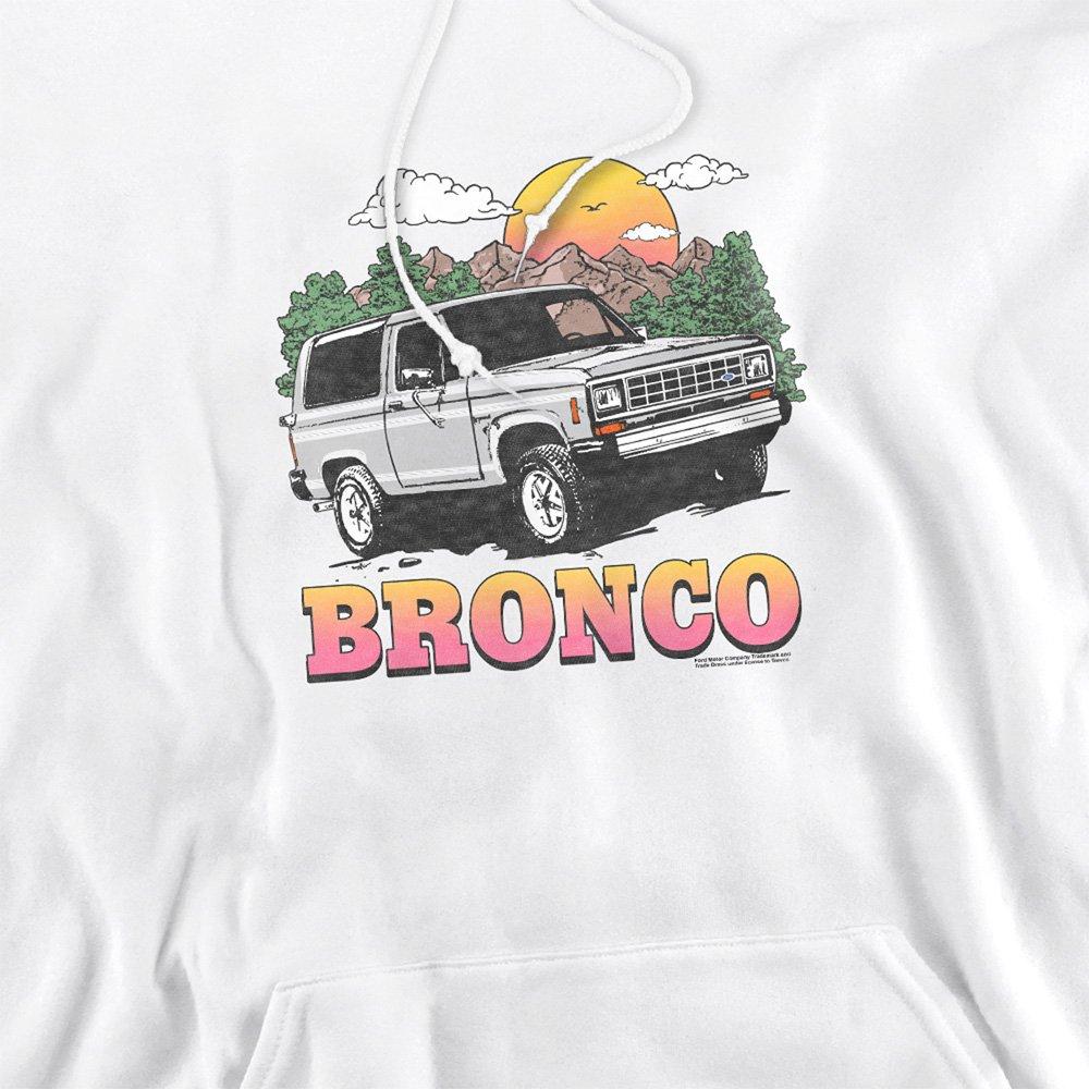 White - Ford - Ford Bronco In The Mountains Hoodie White - 2