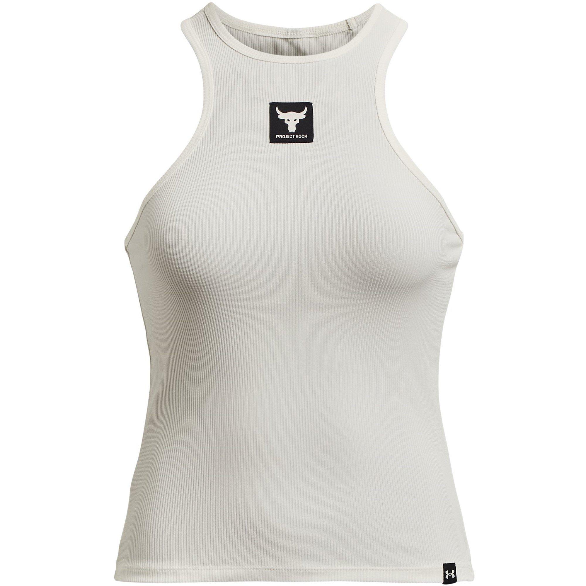 Ivory/Black - Under Armour - Project Rock Rib Tank Womens - 1