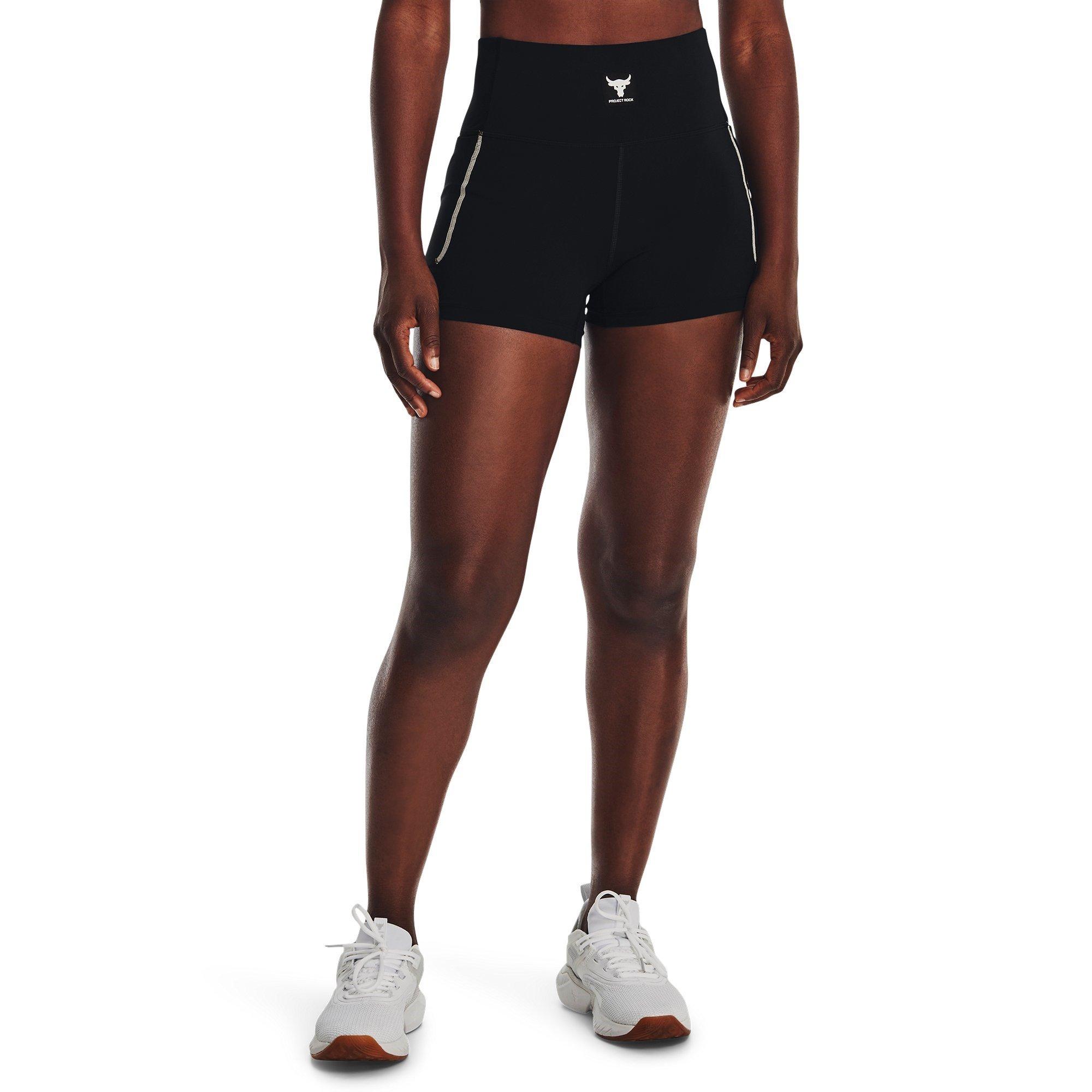Black/Ivory - Under Armour - Project Rock Meridian Shorts Womens - 2