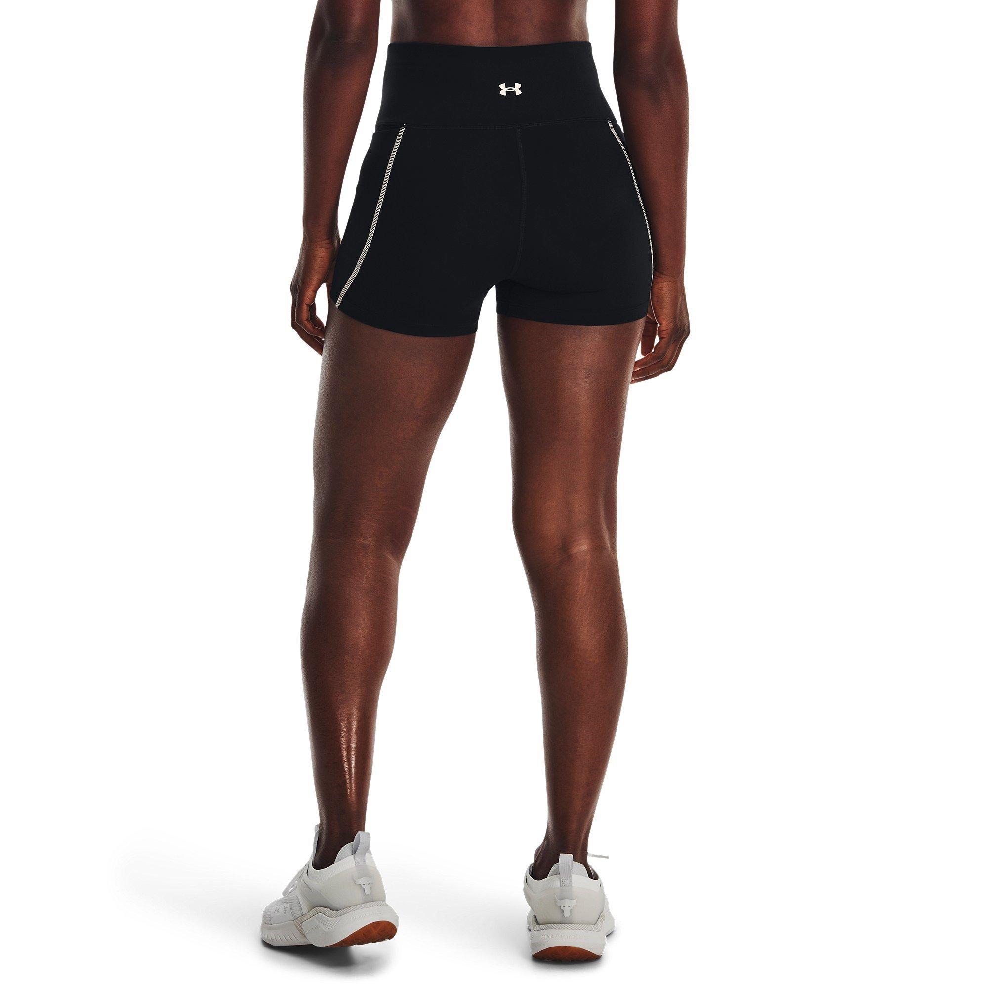 Black/Ivory - Under Armour - Project Rock Meridian Shorts Womens - 3