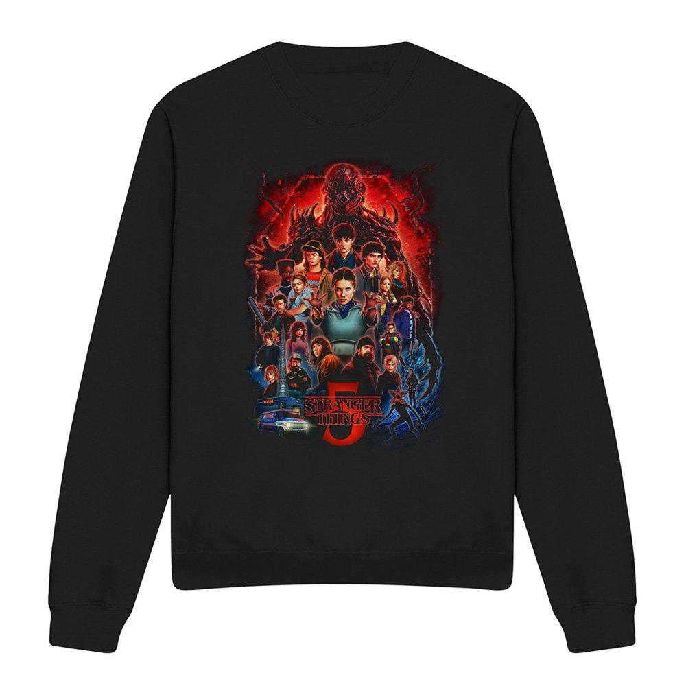 Black - Stranger Things - Stranger Things 5 Poster Sweatshirt Black - 4
