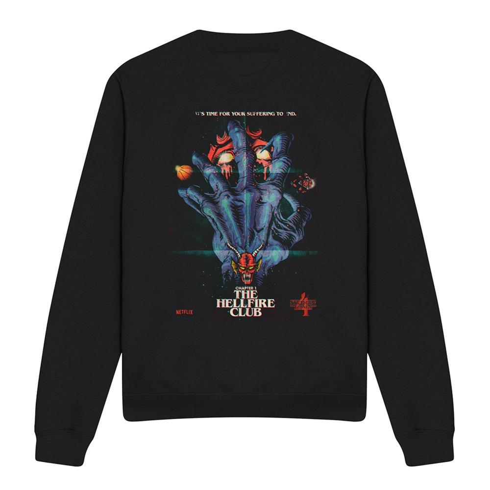 Black - Stranger Things - Stranger Things Hellfire Poster Sweatshirt Black - 4
