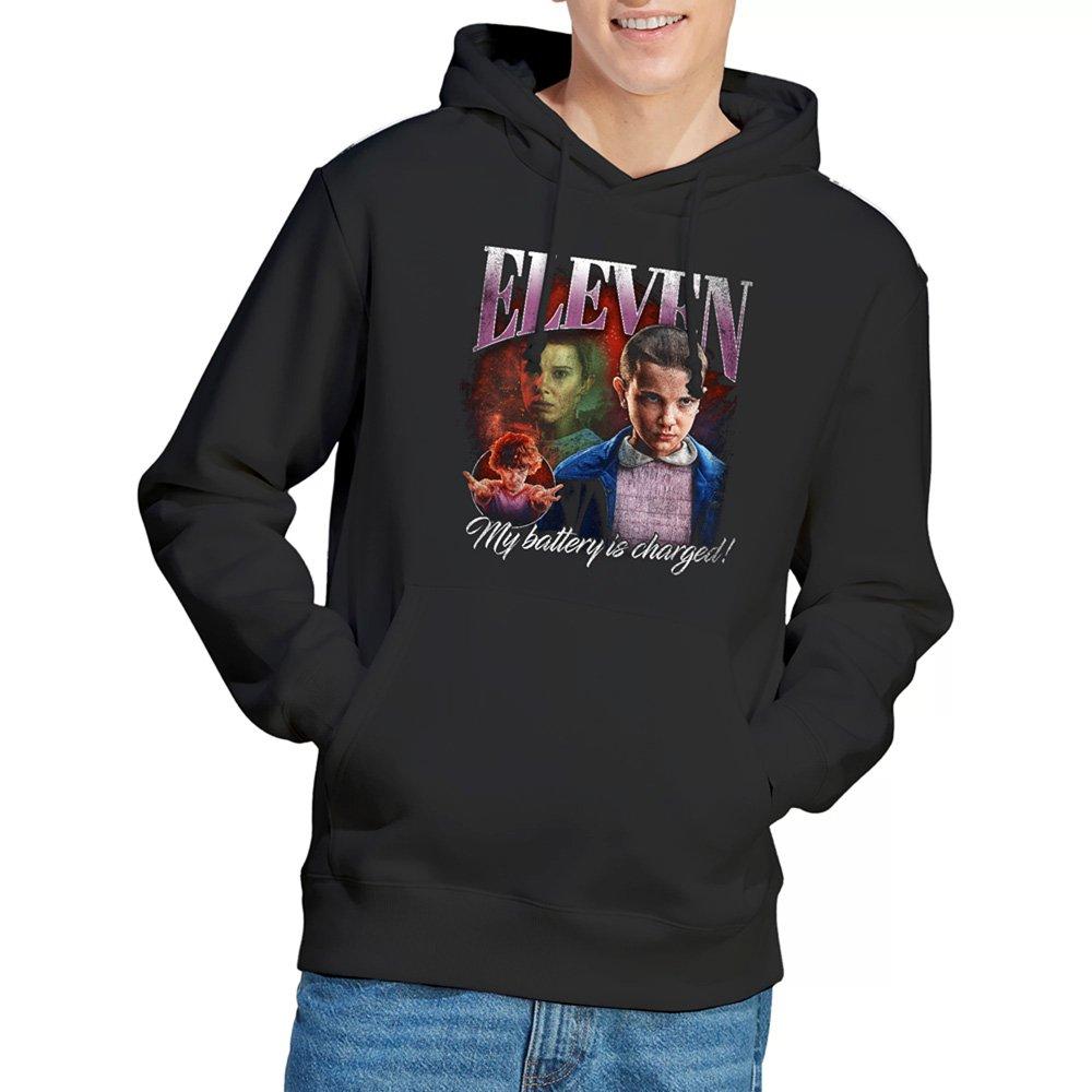 Black - Stranger Things - Stranger Things Eleven Homage Hoodie Black - 1