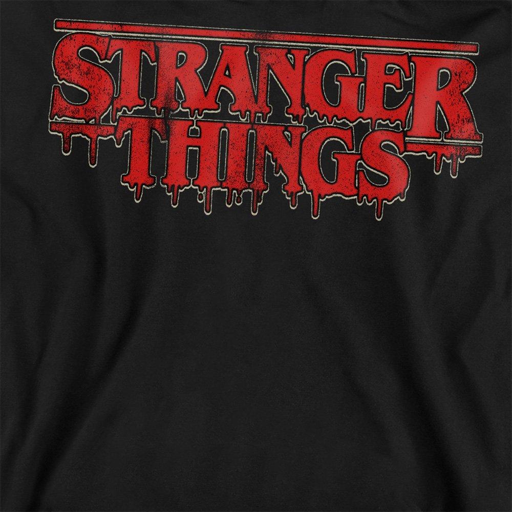 Black - Stranger Things - Stranger Things Retro Drippy Logo Sweatshirt Blac - 2