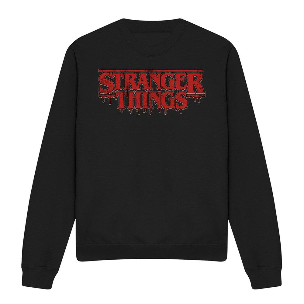 Black - Stranger Things - Stranger Things Retro Drippy Logo Sweatshirt Blac - 4