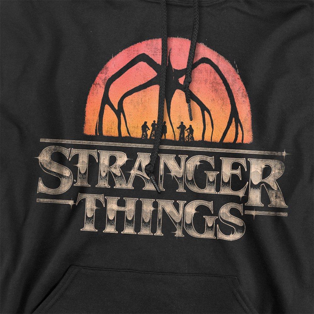 Black - Stranger Things - Stranger Things Sunset Logo Hoodie Black - 2