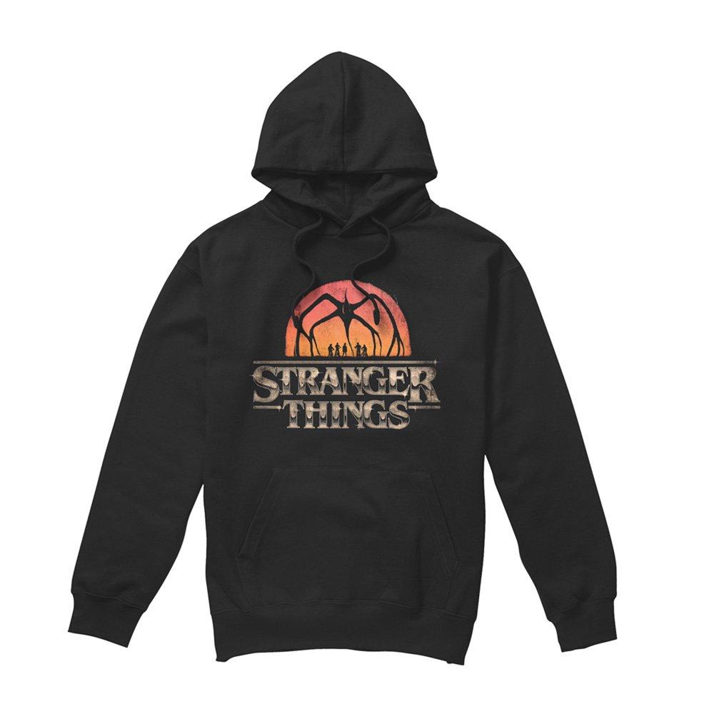 Black - Stranger Things - Stranger Things Sunset Logo Hoodie Black - 4