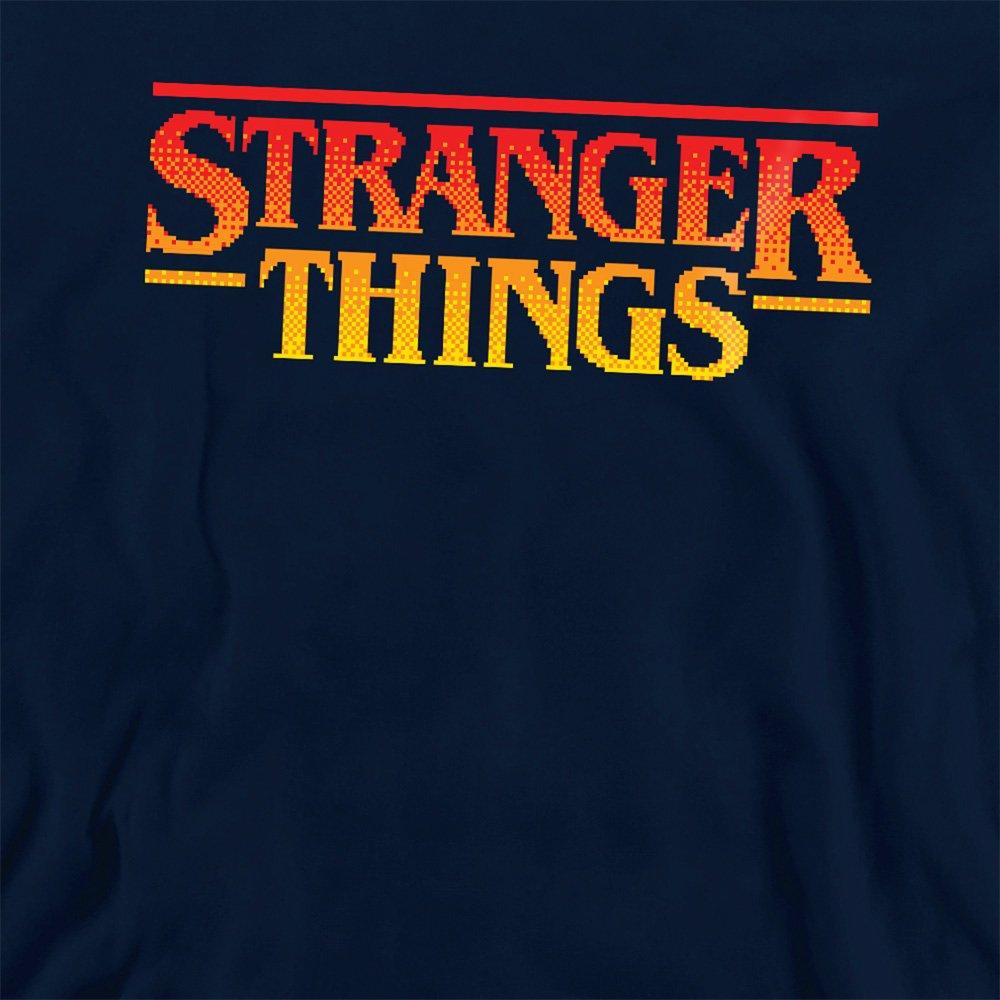Navy - Stranger Things - Stranger Things Sunset Pixel Logo Youth Kids Boy G - 2