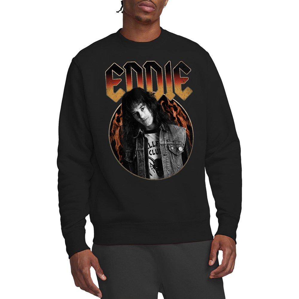 Black - Stranger Things - Stranger Things Eddie Rock Band Sweatshirt Black - 1