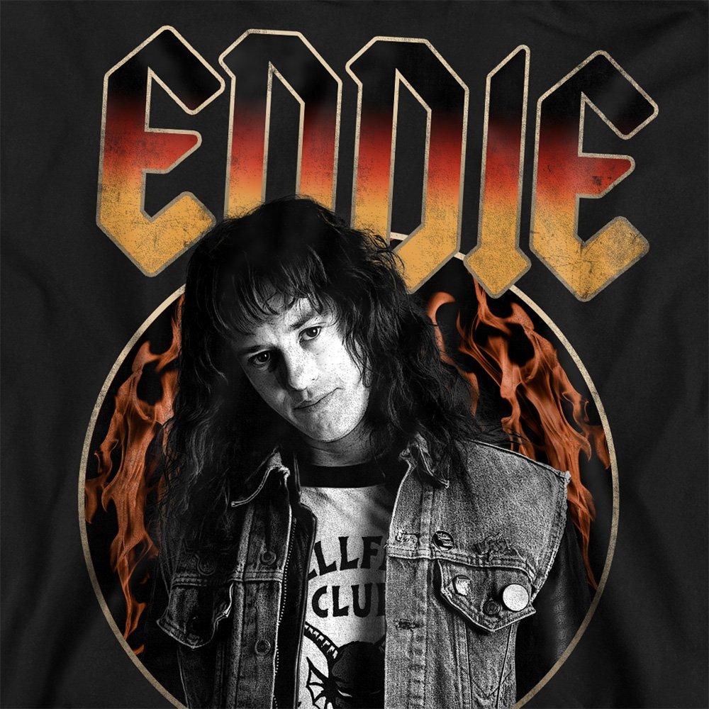 Black - Stranger Things - Stranger Things Eddie Rock Band Sweatshirt Black - 2