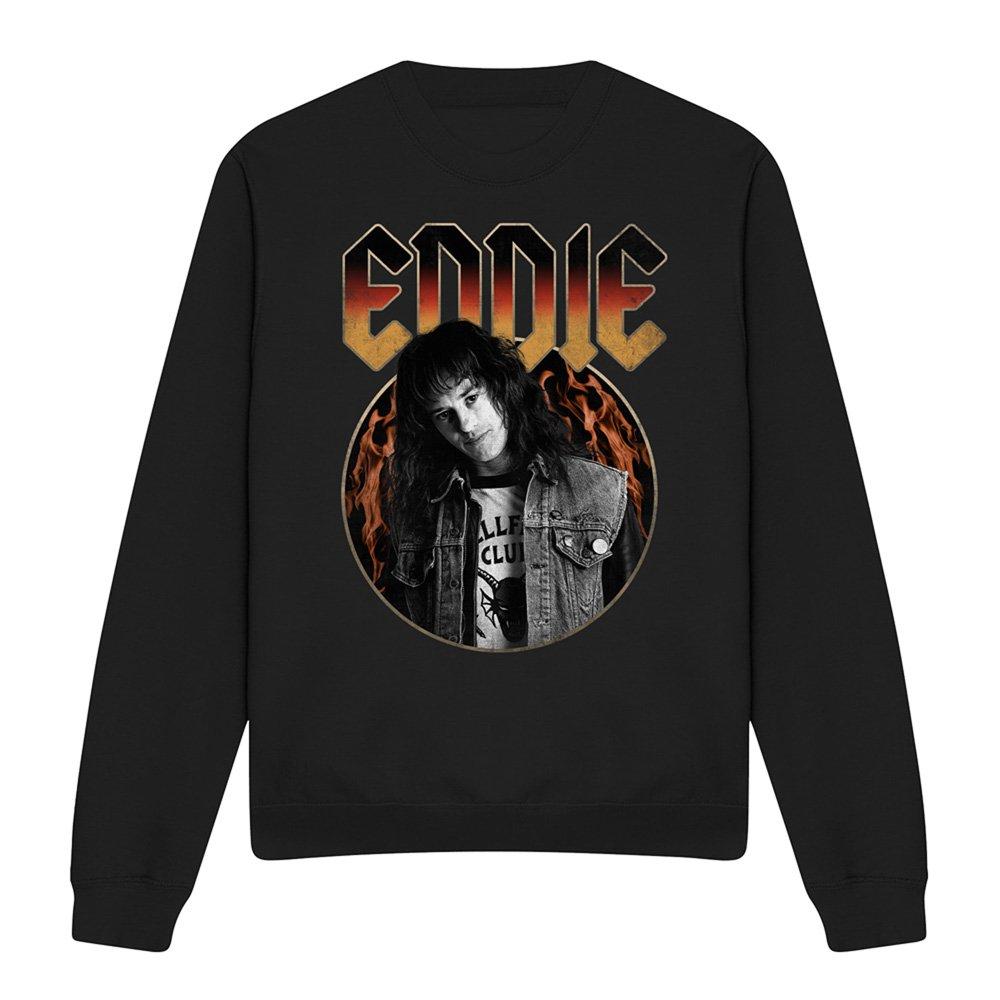 Black - Stranger Things - Stranger Things Eddie Rock Band Sweatshirt Black - 4