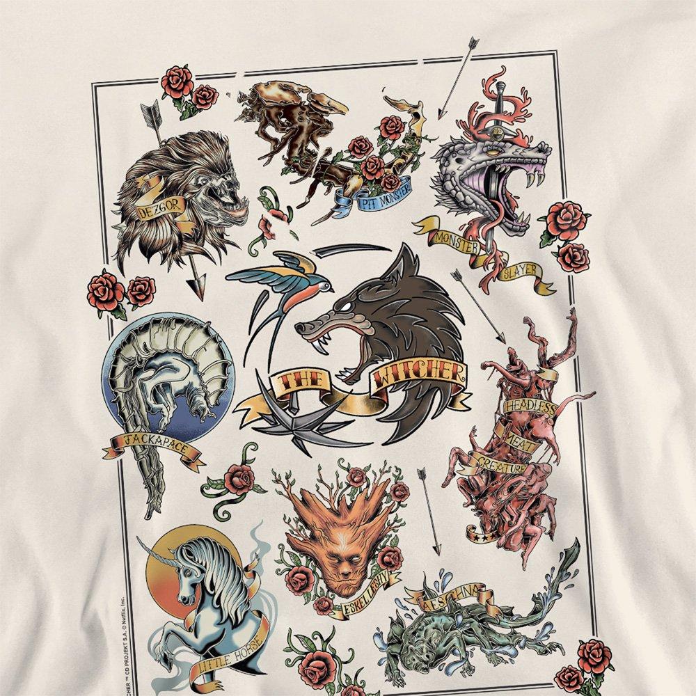 Beige - The Witcher - The Witcher Monster Tattoo Flash Sweatshirt Natur - 2