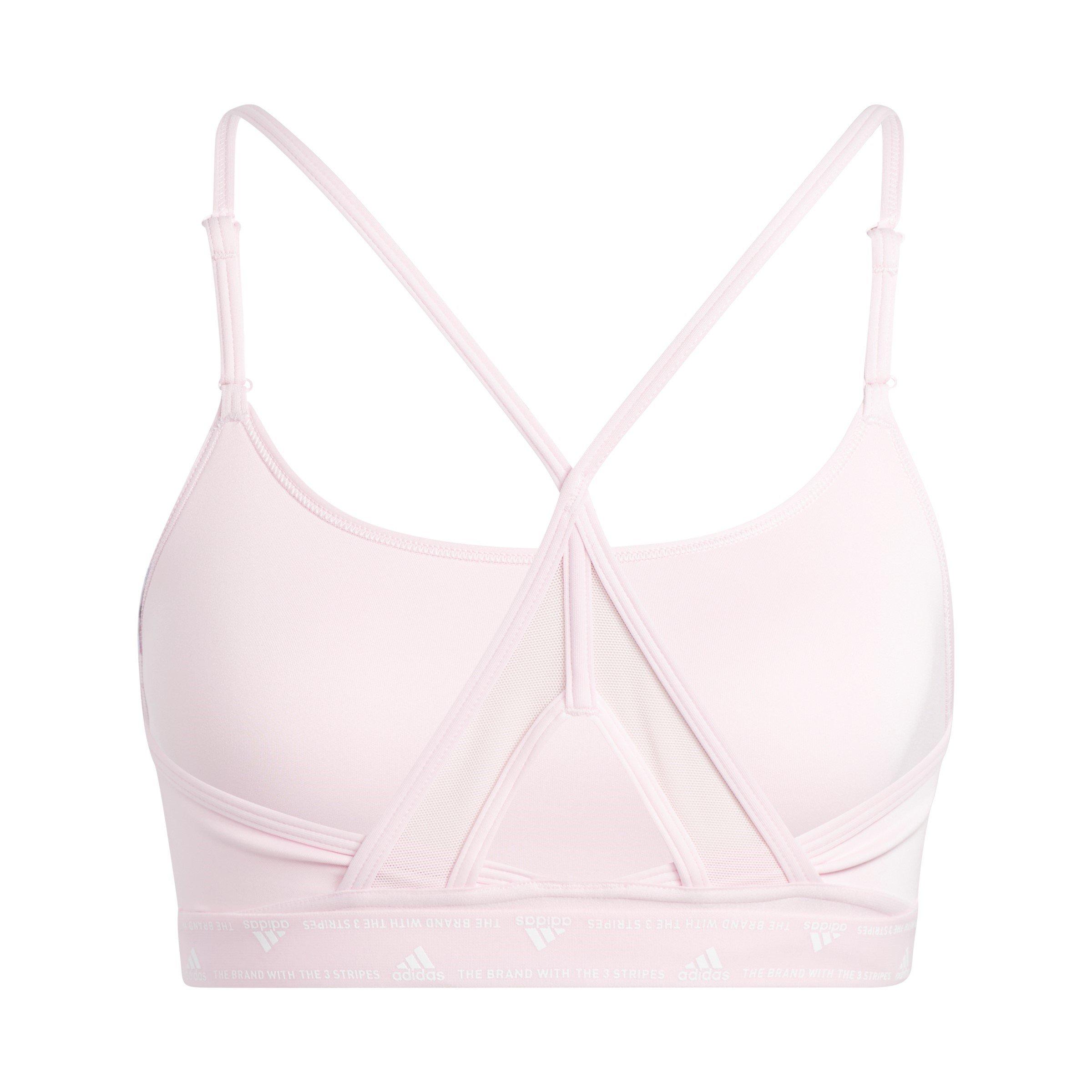 Clear Pink - adidas - Aeroreact Training Light-Support Bra Womens - 2
