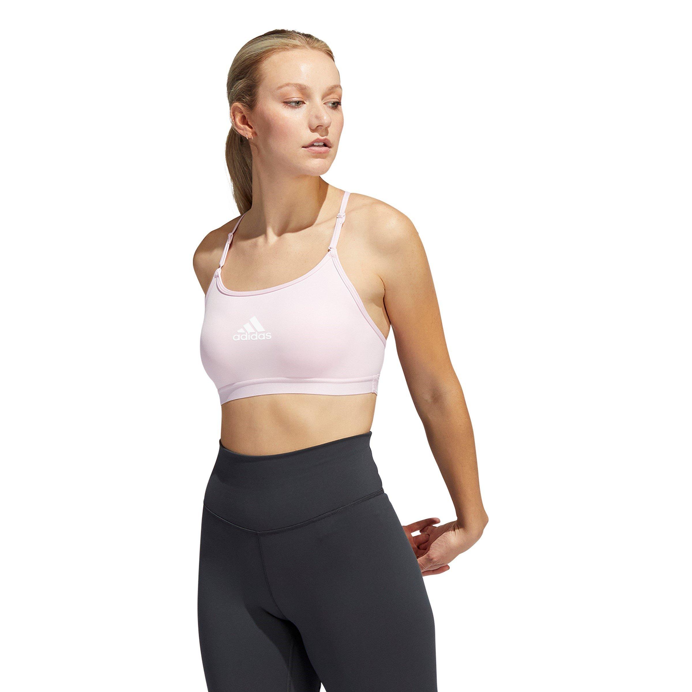 Clear Pink - adidas - Aeroreact Training Light-Support Bra Womens - 3