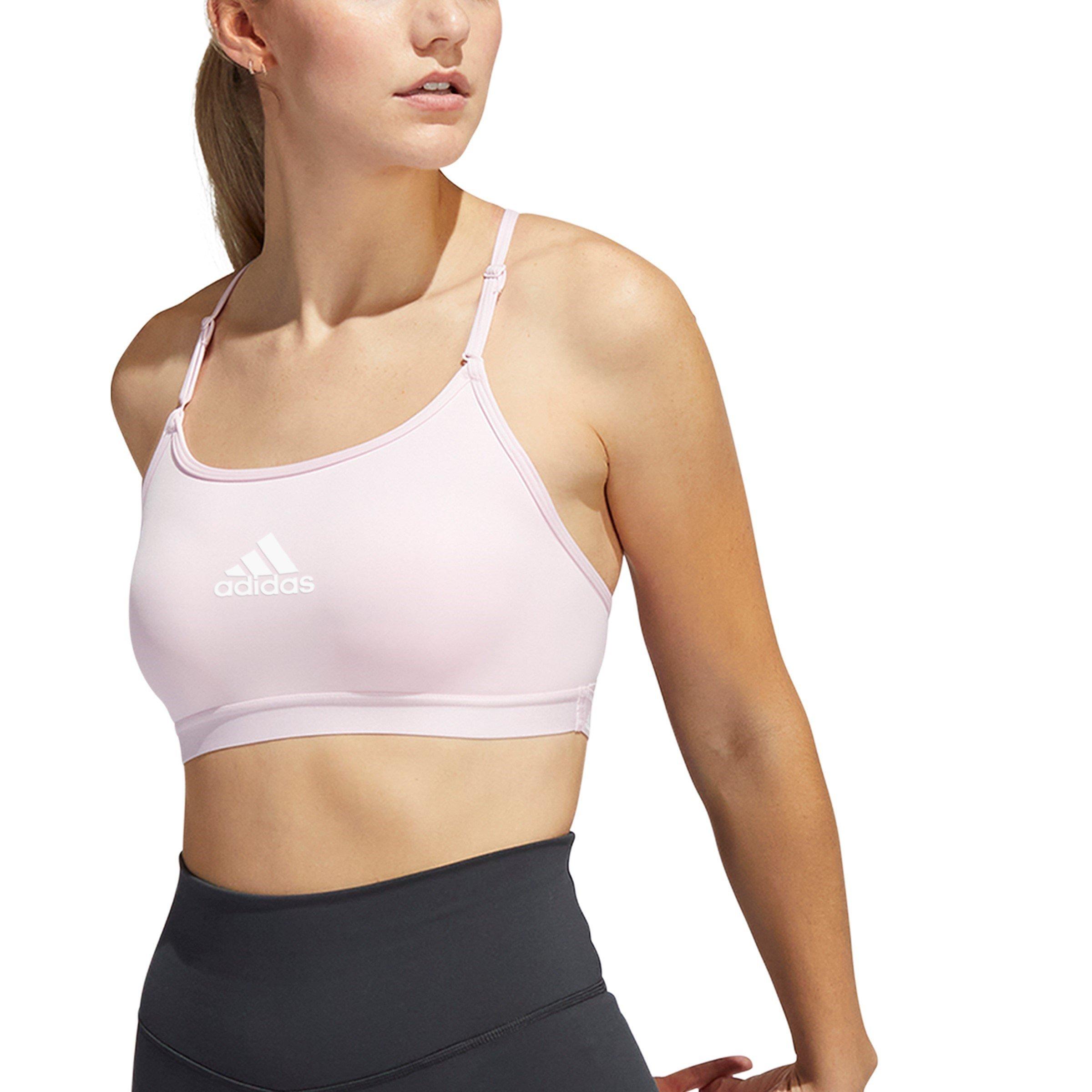 Clear Pink - adidas - Aeroreact Training Light-Support Bra Womens - 4