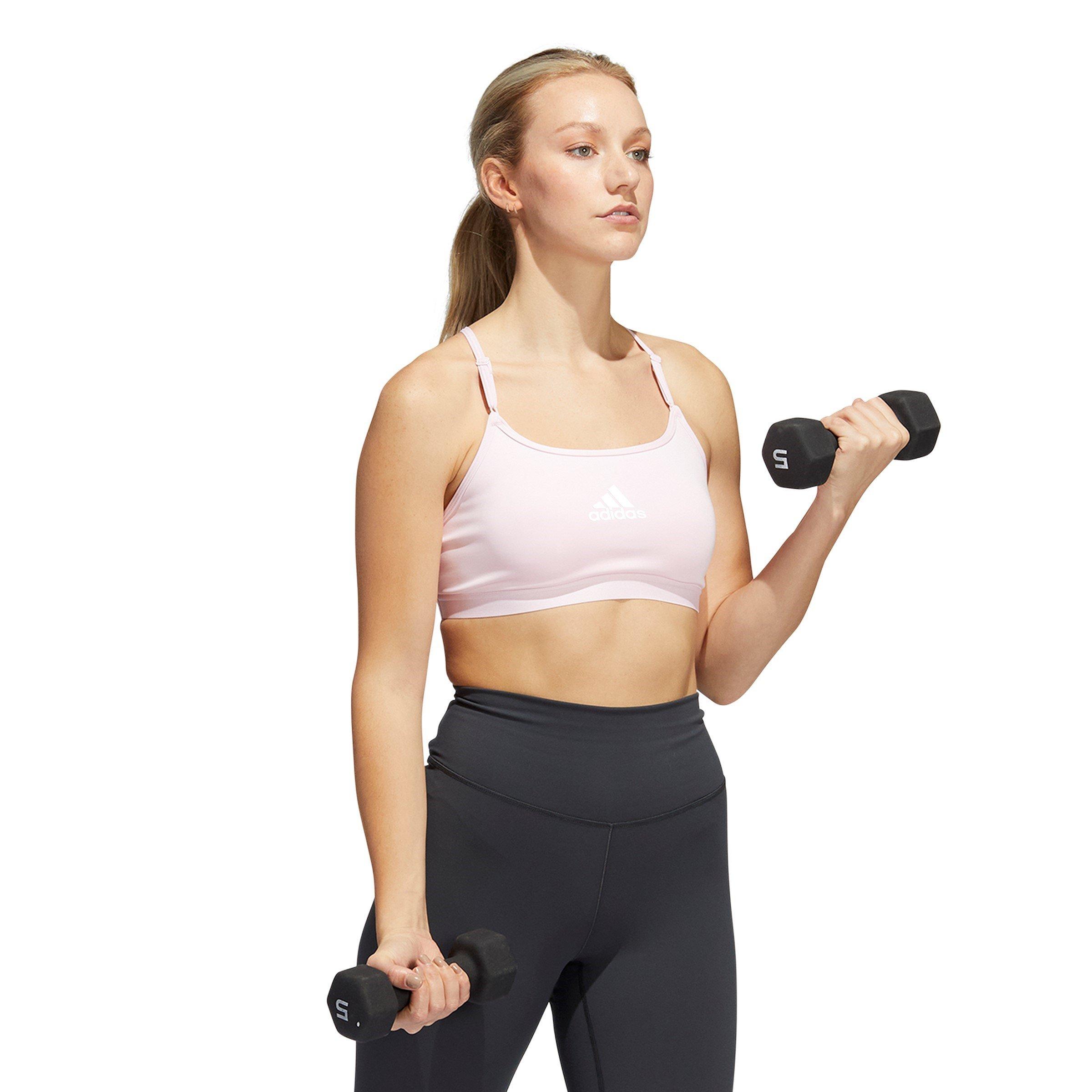 Clear Pink - adidas - Aeroreact Training Light-Support Bra Womens - 6