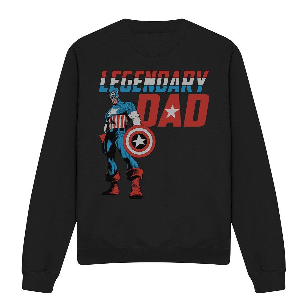 Black - Captain America - Captain America Fathers Day Legendary Dad Sweatsh - 4
