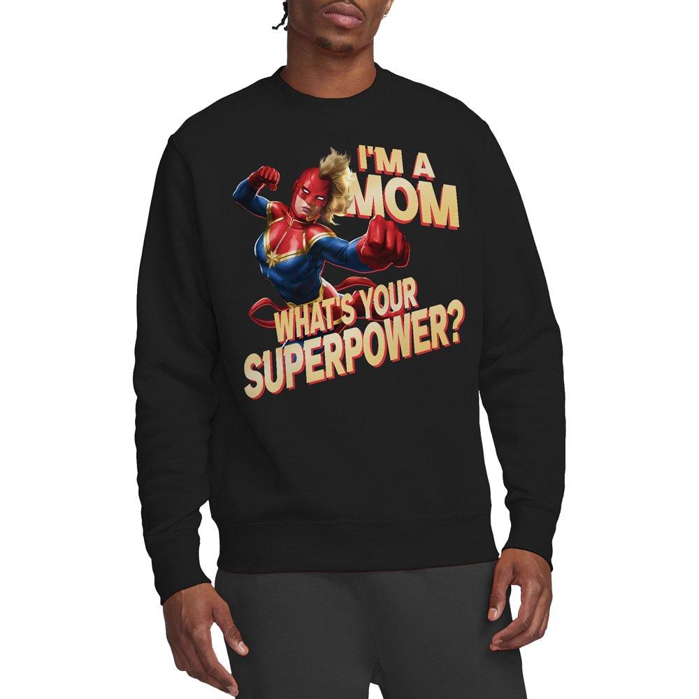 Black - Marvel - Captain Marvel Mothers Day Mom Superpower Sweatsh - 1