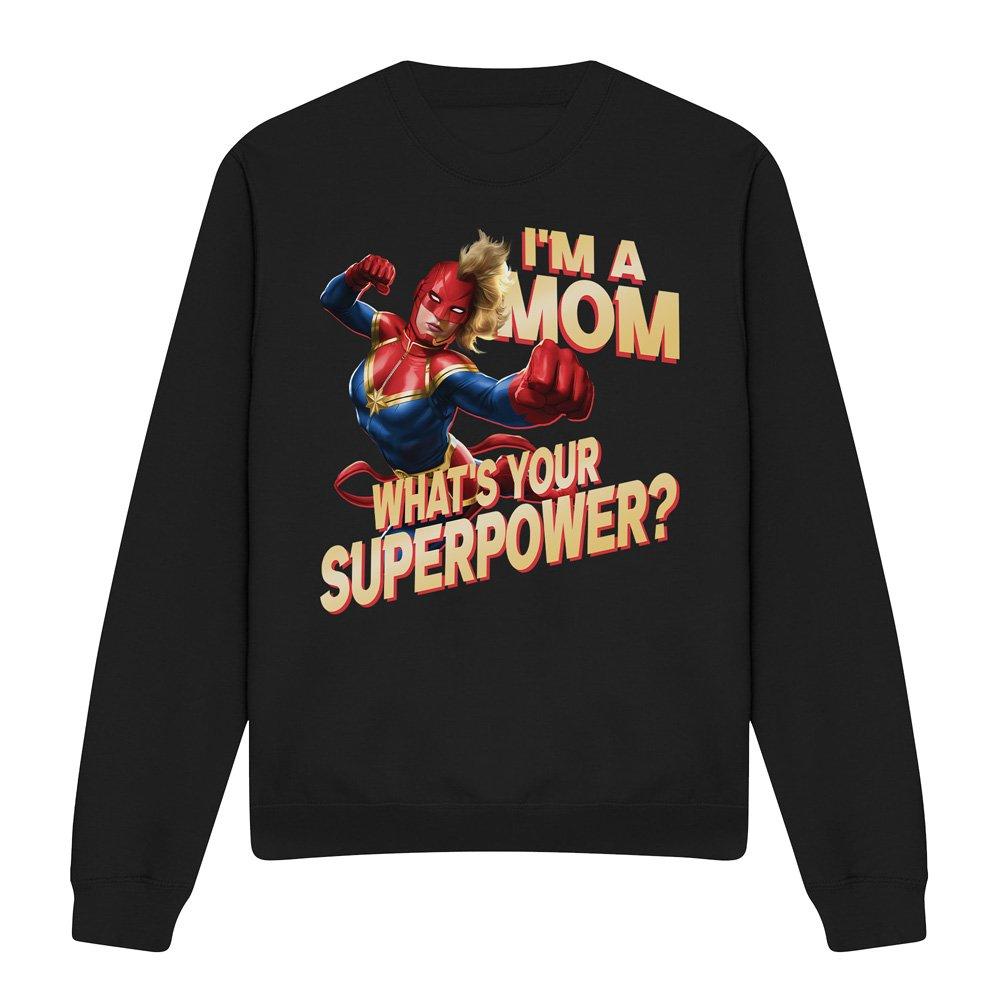 Black - Marvel - Captain Marvel Mothers Day Mom Superpower Sweatsh - 4