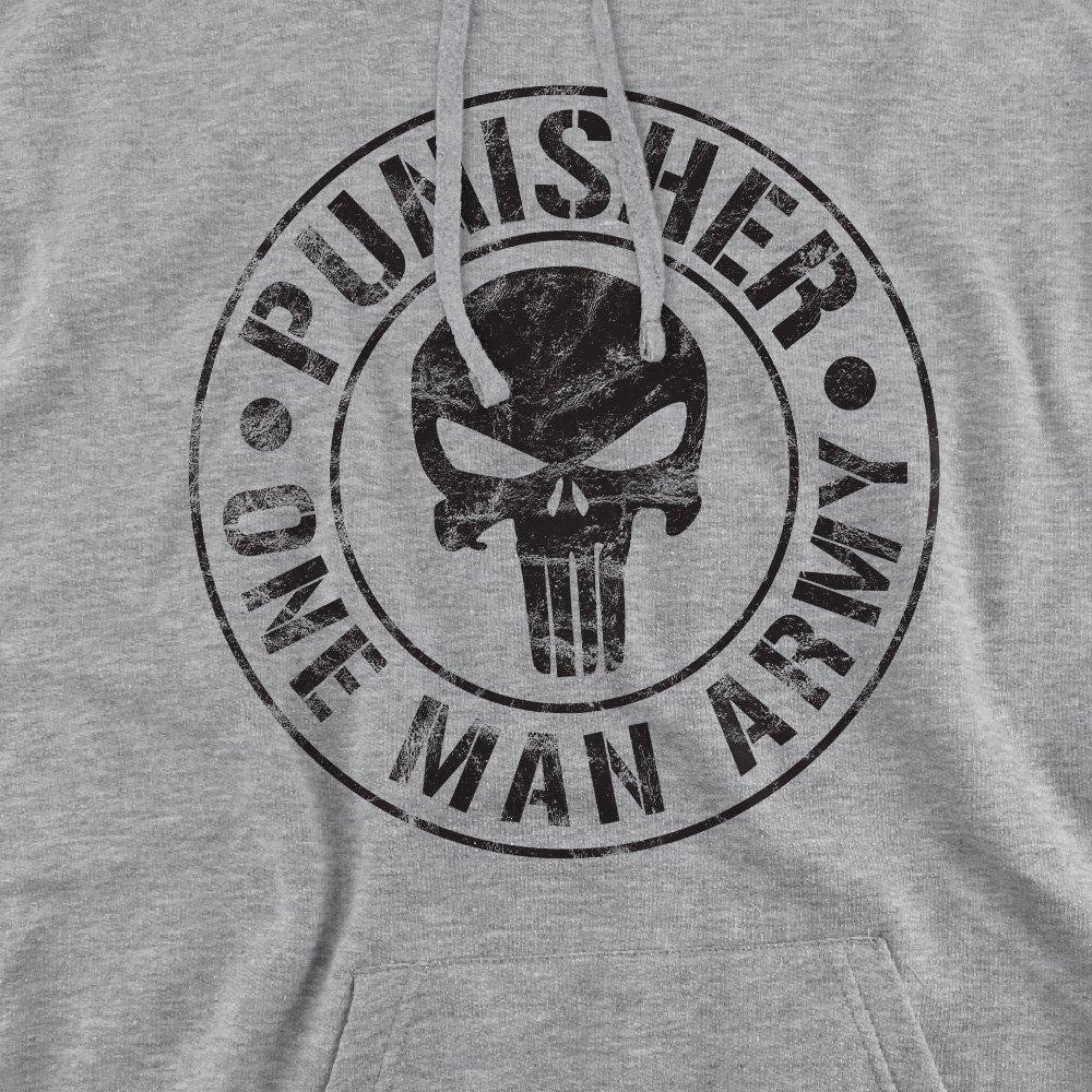 Mid Grey - Marvel - Marvel One Man Army Cotton Hoodie Mid Grey - 2