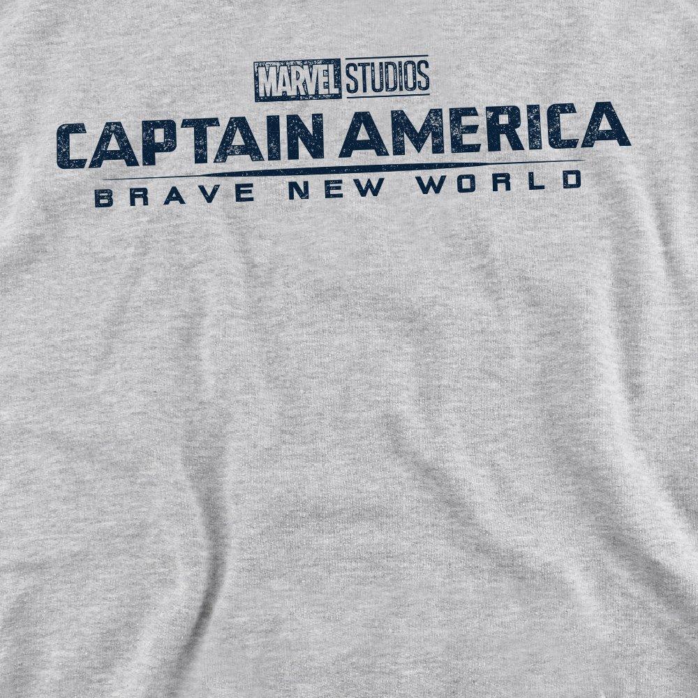 Light Grey - Marvel - Captain America Brave New World Distressed Logo Sw - 2