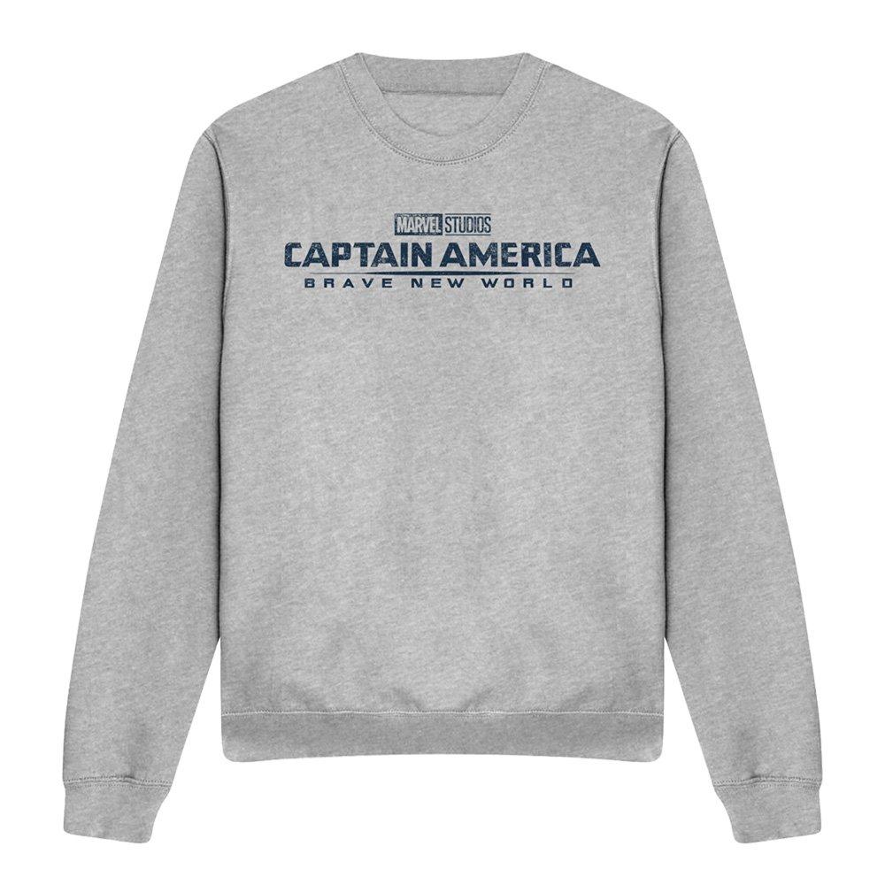 Light Grey - Marvel - Captain America Brave New World Distressed Logo Sw - 4