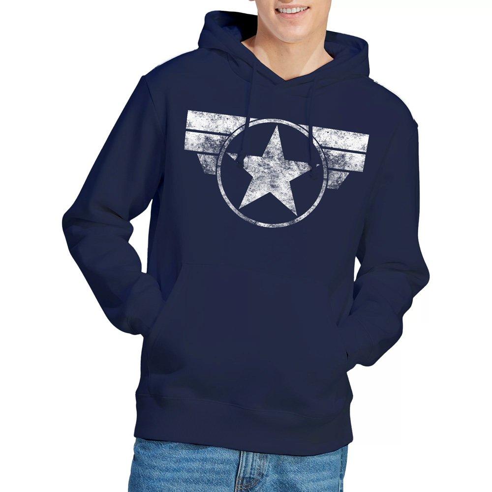 Marvel Marvel Cap Logo Mens Pullover Hoodie Navy