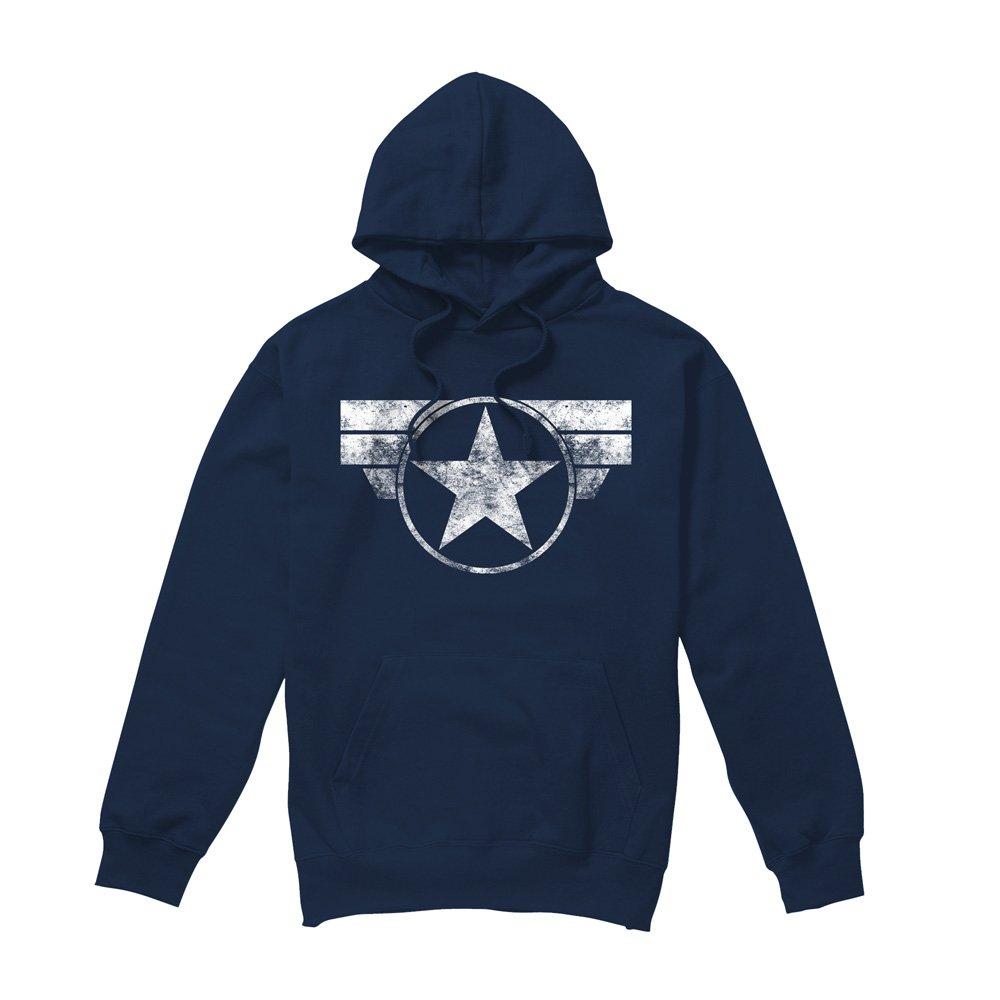 Navy - Marvel - Marvel Cap Logo Mens Pullover Hoodie Navy - 4