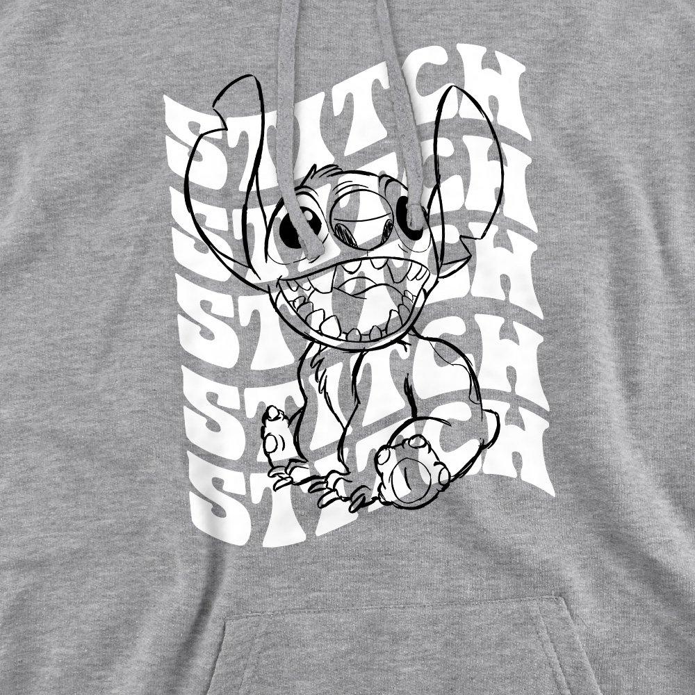 Light Grey - Disney - Lilo & Stitch Sketch Name Repeat Hoodie Light Grey - 2