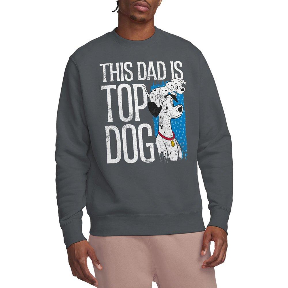 Light Grey - Disney - 101 Dalmatians This Dad Is Top Dog Sweatshirt Lig - 1
