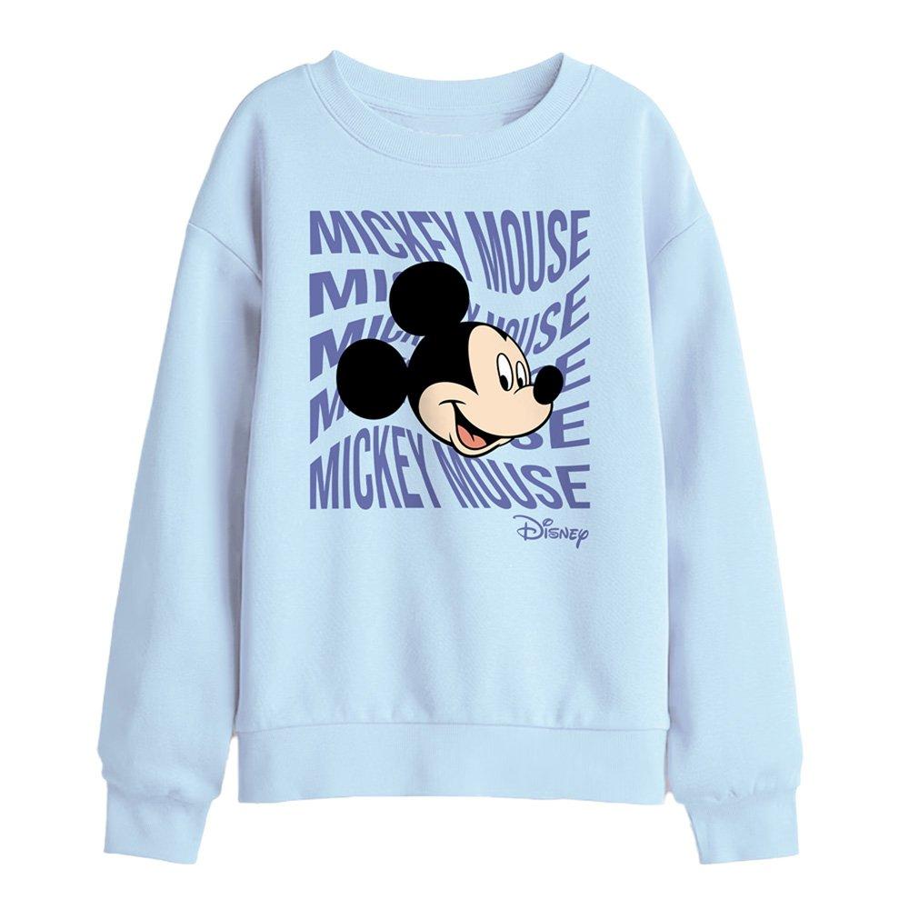 Light Blue - Disney - Mickey Text Head Kids Sweatshirt Light Blue - 1