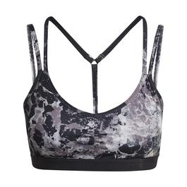adidas Yoga Essentials Studio Light-Support Allover Print Low Impact Sports Bra Womens