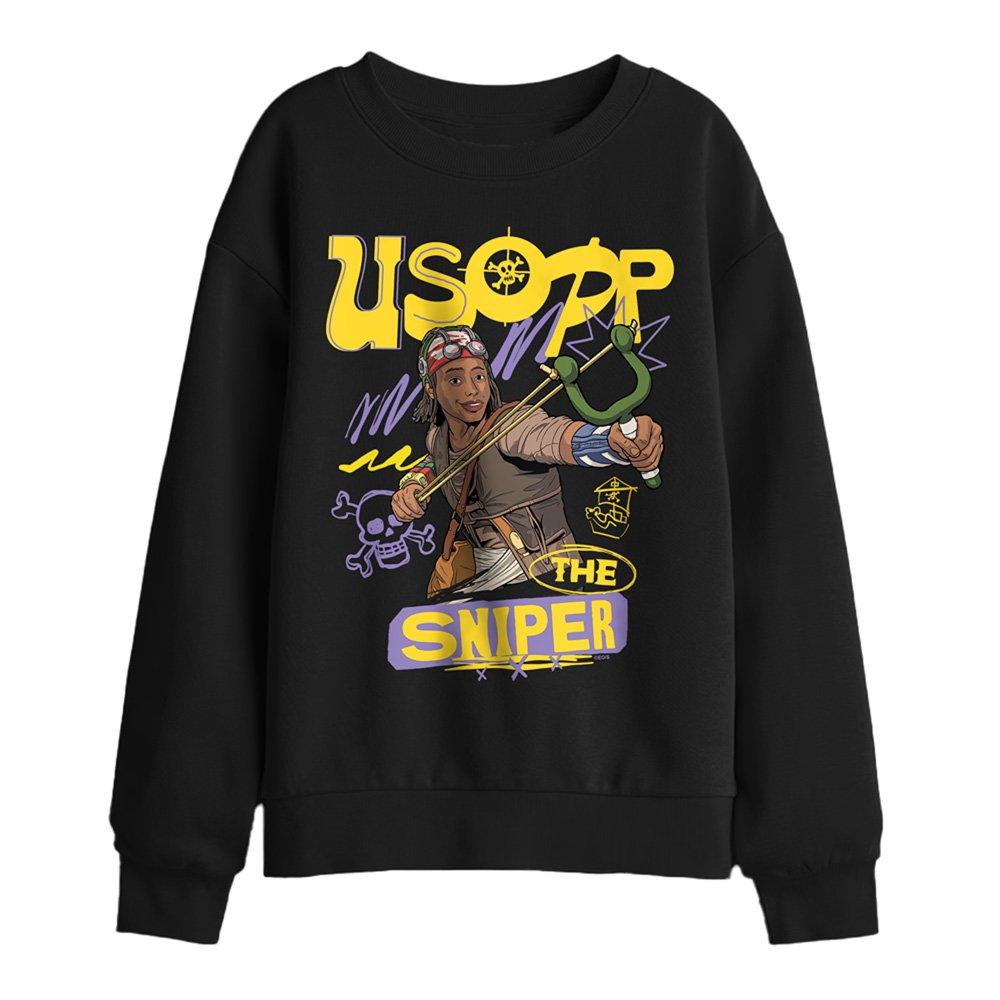 Black - One Piece - One Piece Usopp The Sniper Kids Sweatshirt Black - 1