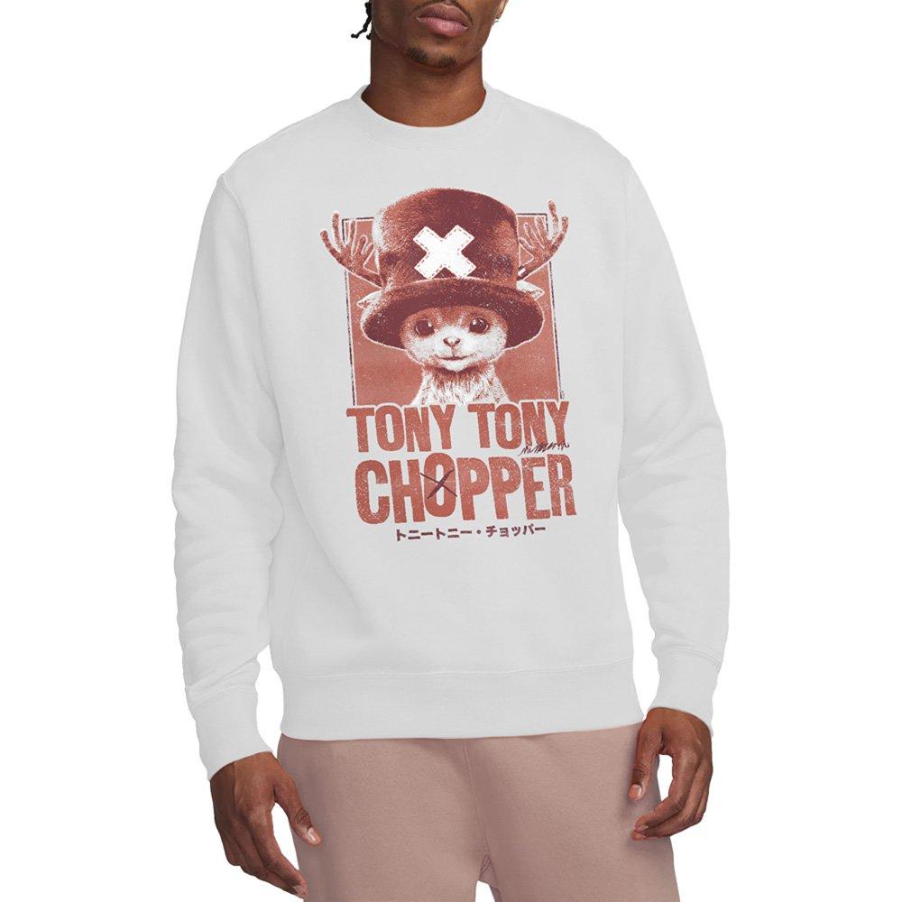 One Piece Chopper Tonal Portrait Sweatshirt White