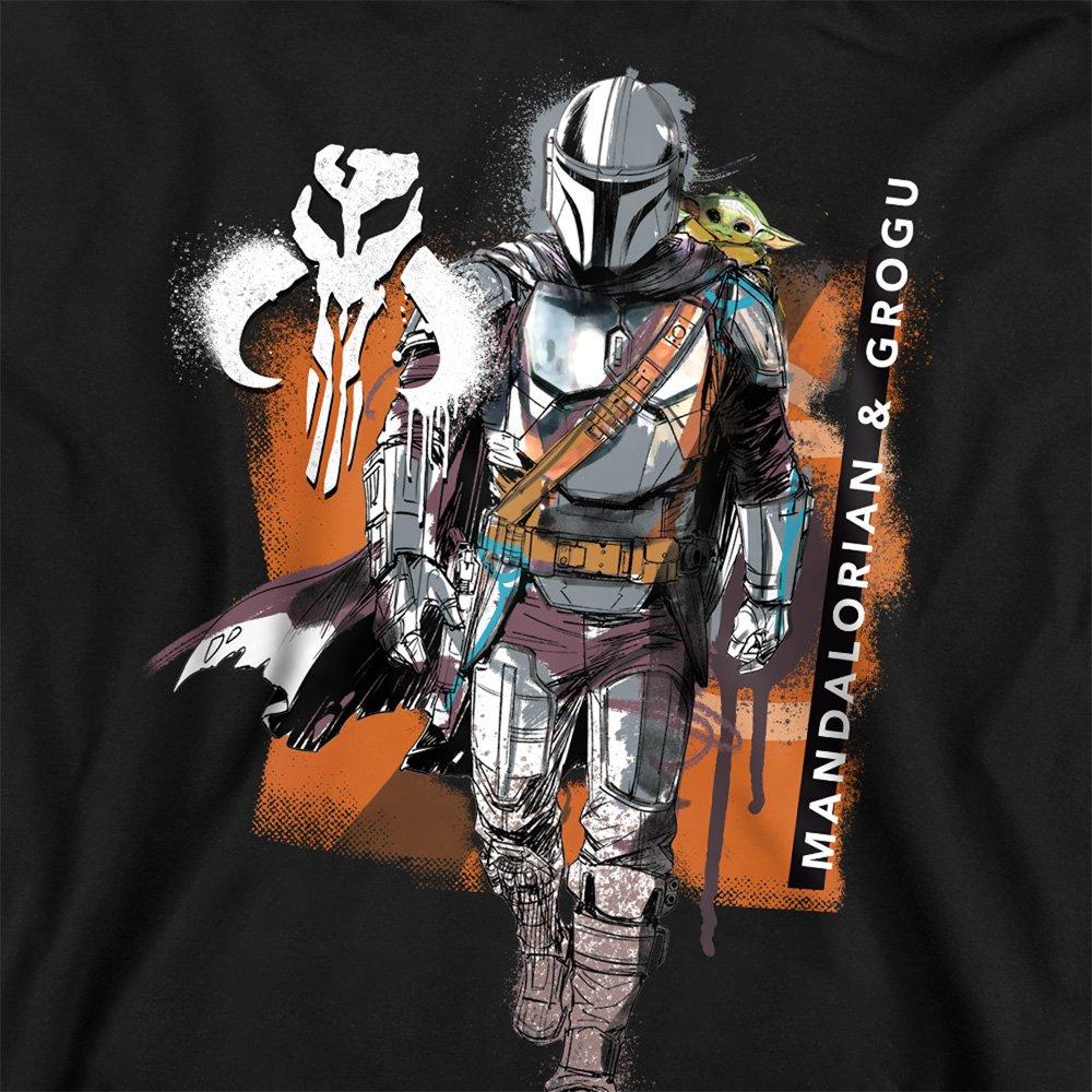 Black - Star Wars - The Mandalorian Grogu Graffiti Spray Pair Sweatshi - 2